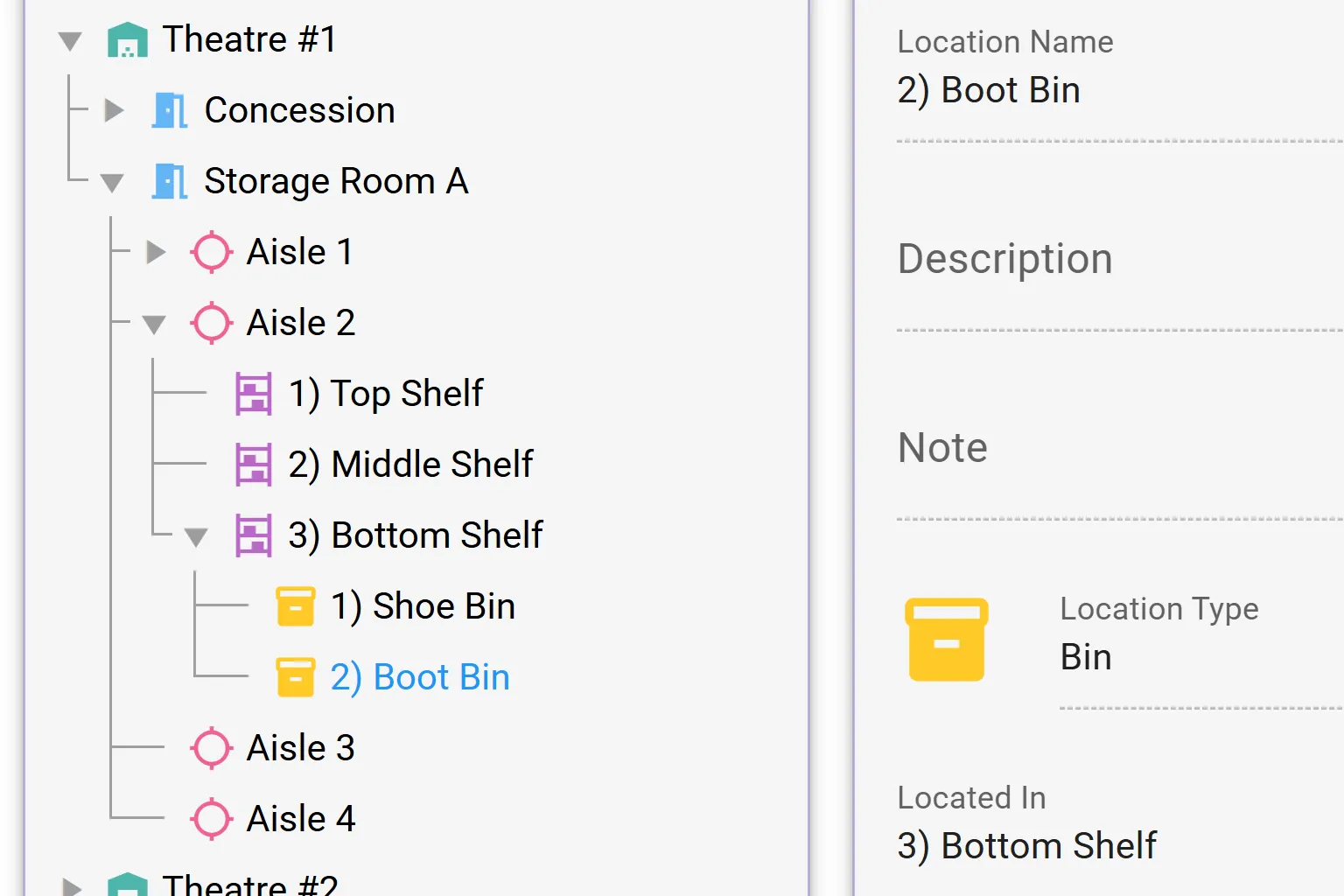 Storage location showing props and inventory contents