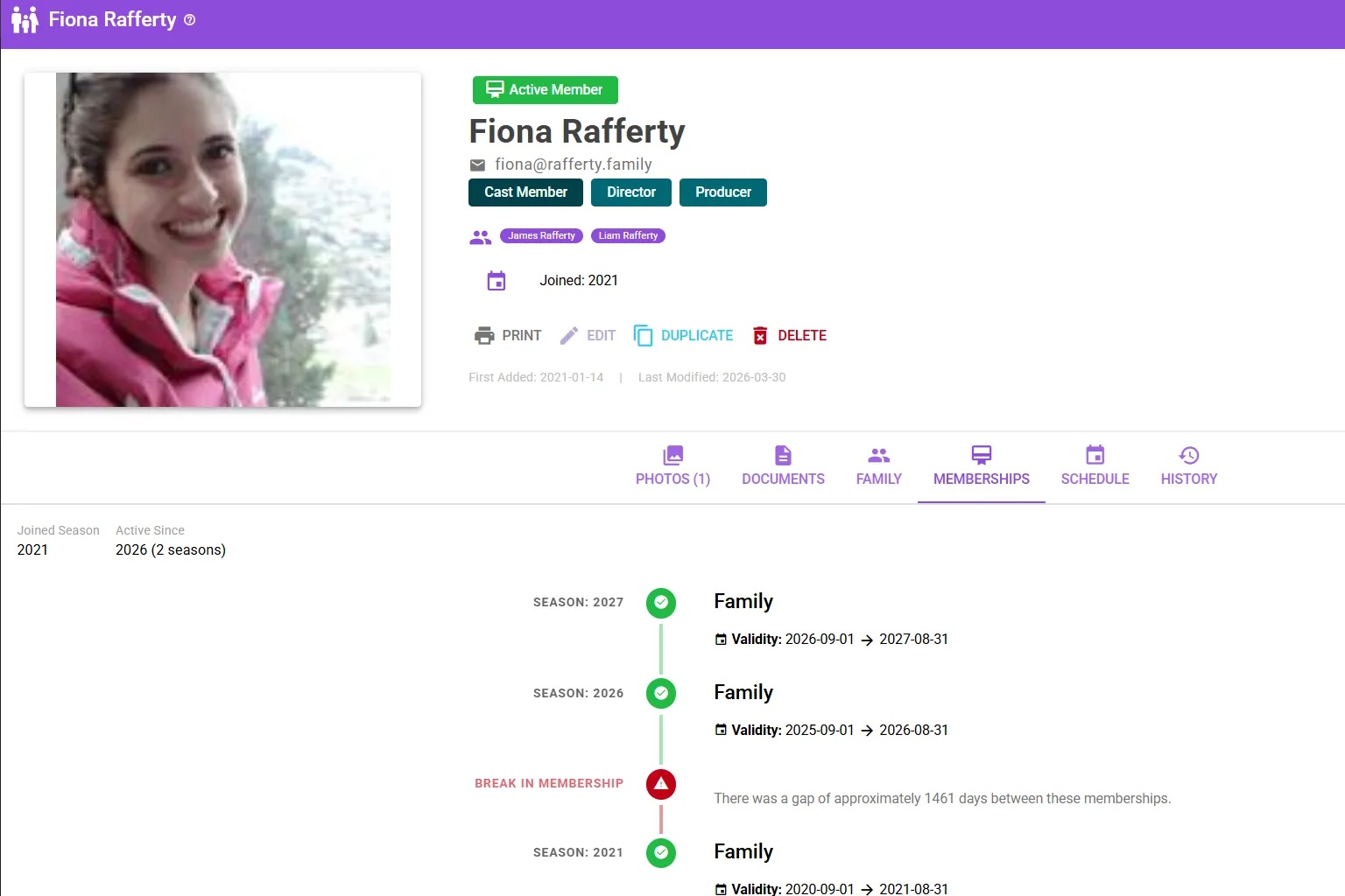 People directory and member profiles